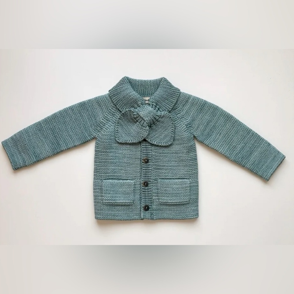 NWT. Misha and Puff Scout Cardigan, Sage, Size 6y